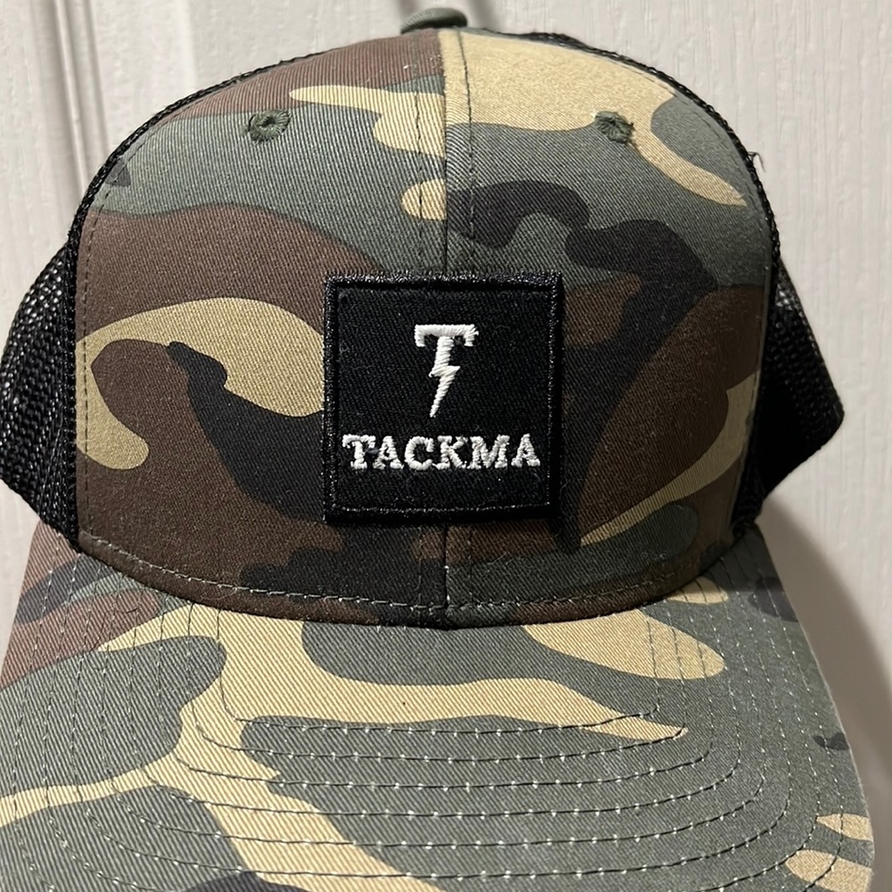 Tackma OS army fatigue flat brim trucker hat
